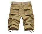 Men's Multi Pocket Cotton Cargo Shorts,Outdoor Shorts with Pockets(No Belt)-black
