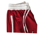 Men's Shorts Casual Drawstring Summer Beach Shorts with Elastic Waist and Pockets-Khaki