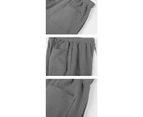 Men's Shorts Casual Cotton Elastic Waist Drawstring Summer Workout Shorts with Pockets-Khaki color
