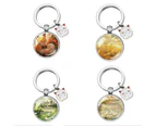 Metal Key Ring, Round Keychain, Cute Keychain Pendant for Bag Charm Decor Keyring-Kt06