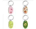 Stainless Steel Key Ring Round Keychain Flowers Keychain Pendant for Bag Charm Decor-Yh-3