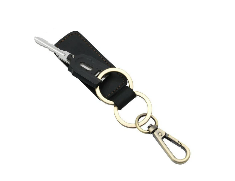 Leather Keychain Leather Key Chain with Belt Loop Clip for Keys Car Keychain Home Keychain-K017 large black