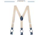 Leather Clip Suspenders For Men, Y-Back Heavy Duty suspenders Suspender for Men And Women-Khaki color
