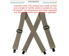Black Suspenders for Men Heavy Duty Clips Adjustable Suspenders X-Back Work Suspenders-military green