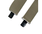 Black Suspenders for Men Heavy Duty Clips Adjustable Suspenders X-Back Work Suspenders-red