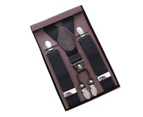 Men Utility Suspenders Adjustable Elastic - Heavy Duty X Shape Strong Clip Suspender-black