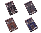 Men Utility Suspenders Adjustable Elastic - Heavy Duty X Shape Strong Clip Suspender-Tibetan blue