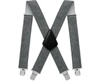 Men's Suspender Trousers Braces with Strong 4 Clips Heavy Duty for Men X Style Adjustable Suspenders-Underwear khaki