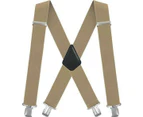 Men's Suspender Trousers Braces with Strong 4 Clips Heavy Duty for Men X Style Adjustable Suspenders-Jacquard Dark Grey