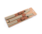 Men And Women Suspenders Adjustable and Elastic Braces Y Shape with Strong Clips-Khaki