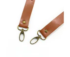 Men Leather Suspenders Shoulder Suspender for Men Adjustable Leather Belts with Buckles-brown