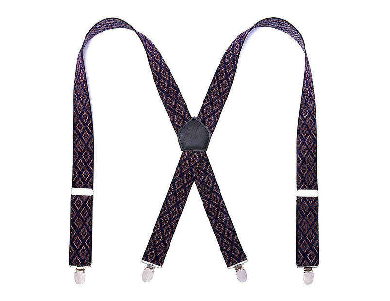 Men's Suspenders Heavy Duty Suspenders for Men X Back Adjustable Elastic Suspenders-A01