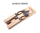 Mens 6 Clip Suspenders Y-back Leather Heavy Duty Suspenders suspenders for Women and Men-Color 8