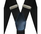 Mens 6 Clip Suspenders Y-back Leather Heavy Duty Suspenders suspenders for Women and Men-Color 12