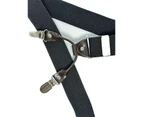Men’s Suspender 6 Clips Y-Shaped Heavy Duty With Suspenders Elastic Straps Elastic Straps-Wine red