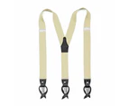 Men's Suspenders Elastic Straps Y-back, for Heavy Duty 3 Clips Adult Trousers Suspender-Khaki/BE02-04