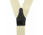 Men's Suspenders Elastic Straps Y-back, for Heavy Duty 3 Clips Adult Trousers Suspender-Khaki/BE02-04