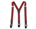 Y-back Leather Elastic Mens suspenders, Heavy Duty Suspenders for Men, Work Suspenders for Men-Navy Blue