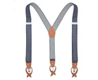 Suspender for Men Y-Back Genuine Leather Suspender Heavy Duty Suspenders for Men Suit-Color 9
