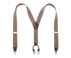 Suspenders for Men Adjustable Elastic Y Shape Suspenders with Strong Clips Suspender-A81 khaki