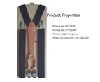 Suspenders for Men and Women Adjustable Y Back Wide Elastic Heavy Duty Braces with Strong Clips-Treasure Blue