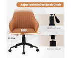 Giantex Adjustable Office Chair Computer Swivel Chair Fabric Armchair Work Study Seat w/Wheels