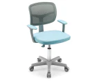 Giantex Kids Desk Study Chair Children Computer Chair w/Adjustable Height & Wheels Swivel Mesh Chair Blue