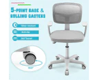 Giantex Kids Desk Study Chair Children Computer Chair w/Adjustable Height & Wheels Swivel Mesh Chair Grey