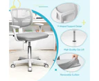 Giantex Kids Desk Study Chair Children Computer Chair w/Adjustable Height & Wheels Swivel Mesh Chair Grey