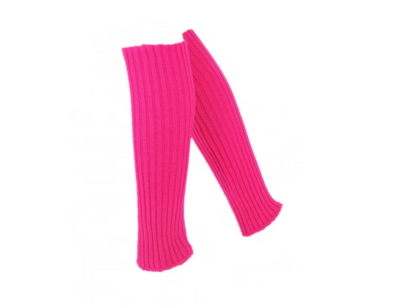 Leg Warmers Legging Socks Knitted Womens Ladies 80S Dance Disco Party Costume Au - Rose Red