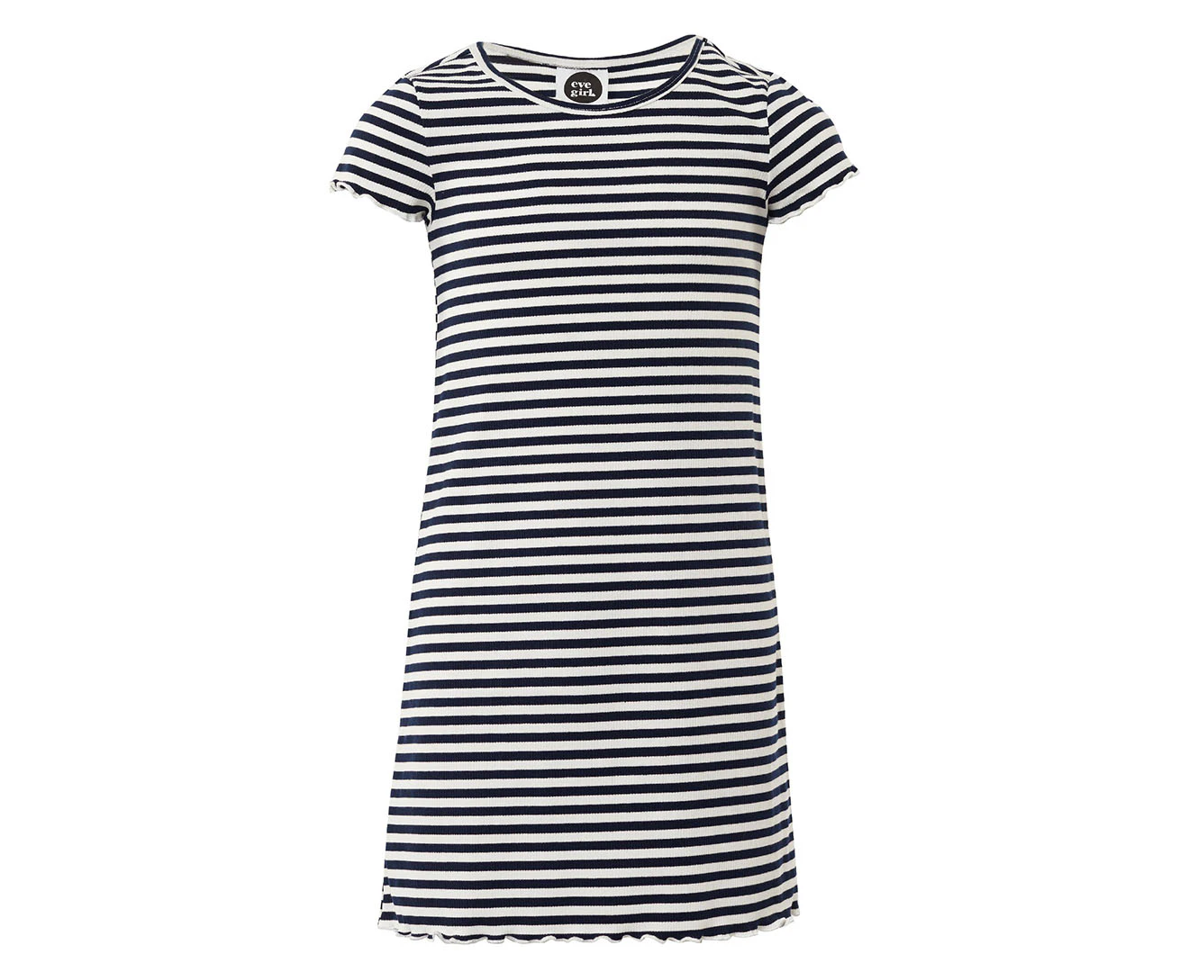 Eve Girl Kids/Youth Kate Rib Dress - Navy/White Stripe