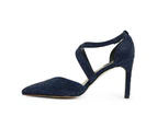 Womens Footwear Alan Pinkus Madison Navy Fabric Pump