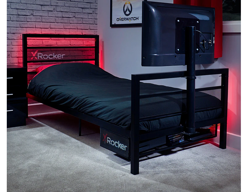 X Rocker Basecamp Single Bed TV Gaming Bed - Black