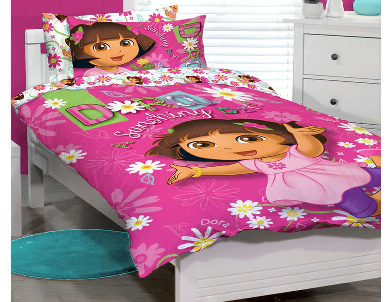 Dora The Explorer Double Bed Quilt Cover Set - Multi