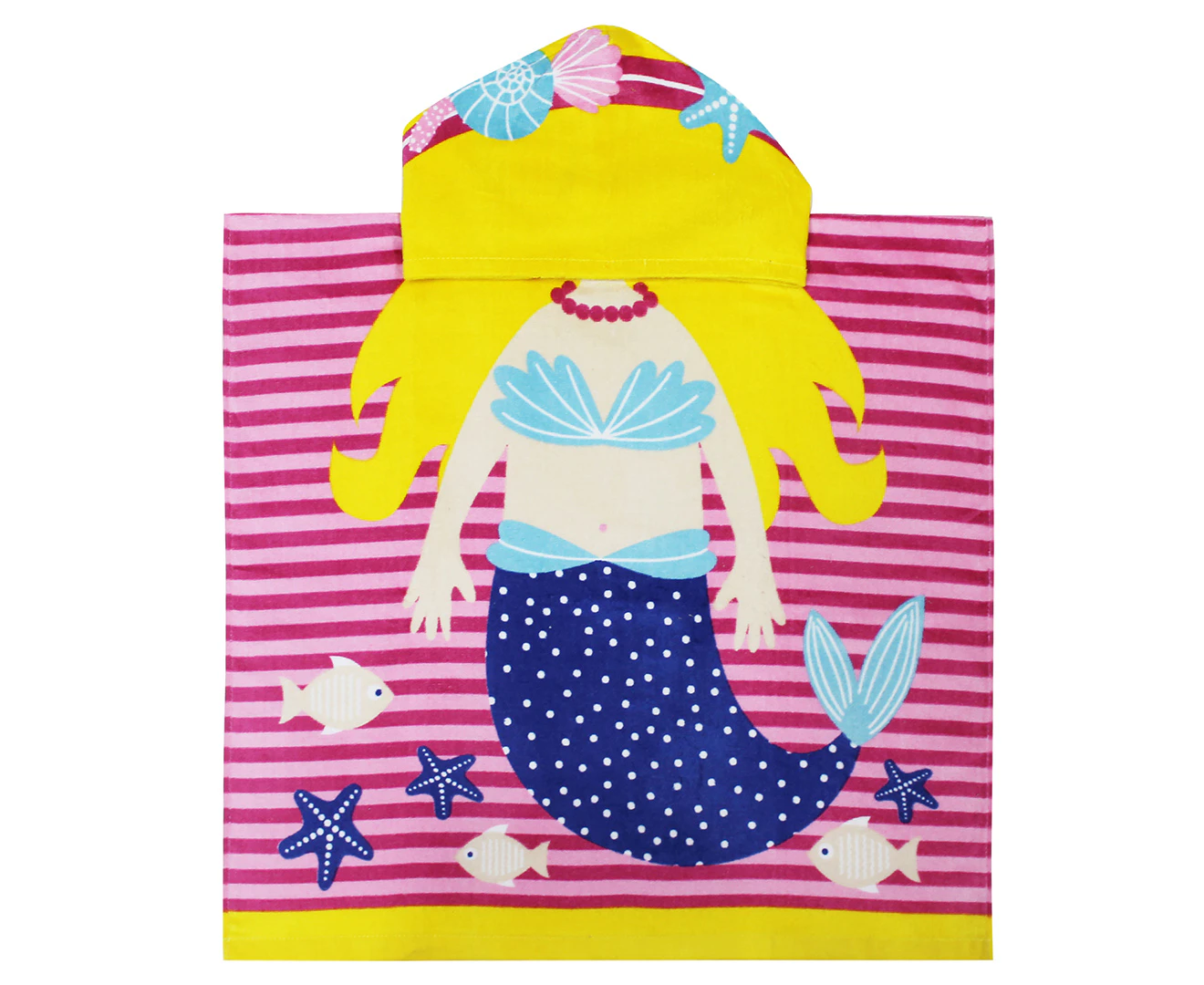 Onkaparinga Kids 60x120cm Absorbent Hooded Beach/Bath/Swim Towel Ocean Mermaid