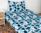 Kid's Workshop Army Single Bed Quilt Cover Set - Navy