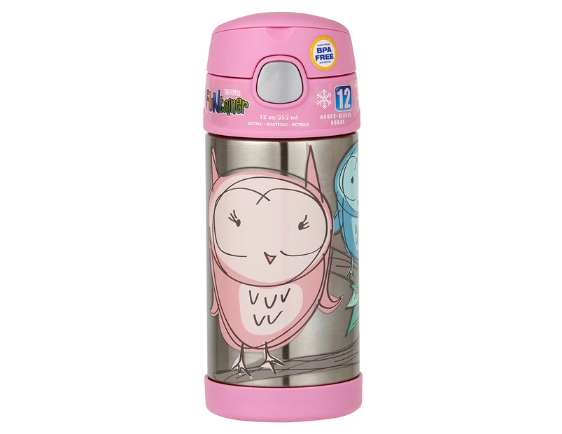 Thermos 355mL FUNtainer Vacuum Insulated Stainless Steel Drink Bottle - Owl
