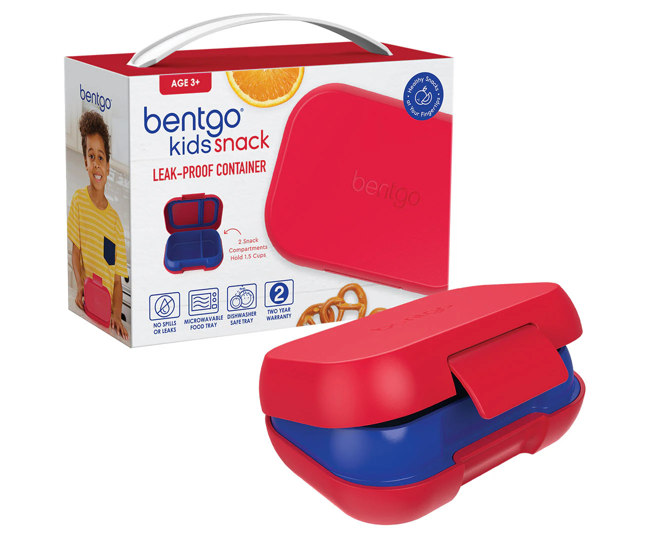 Bentgo Kids' Leak Proof Snack Container - Red/Royal Blue