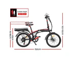 Everfit Folding Electric Bike Urban City Bicycle eBike Rechargeable Battery 250W