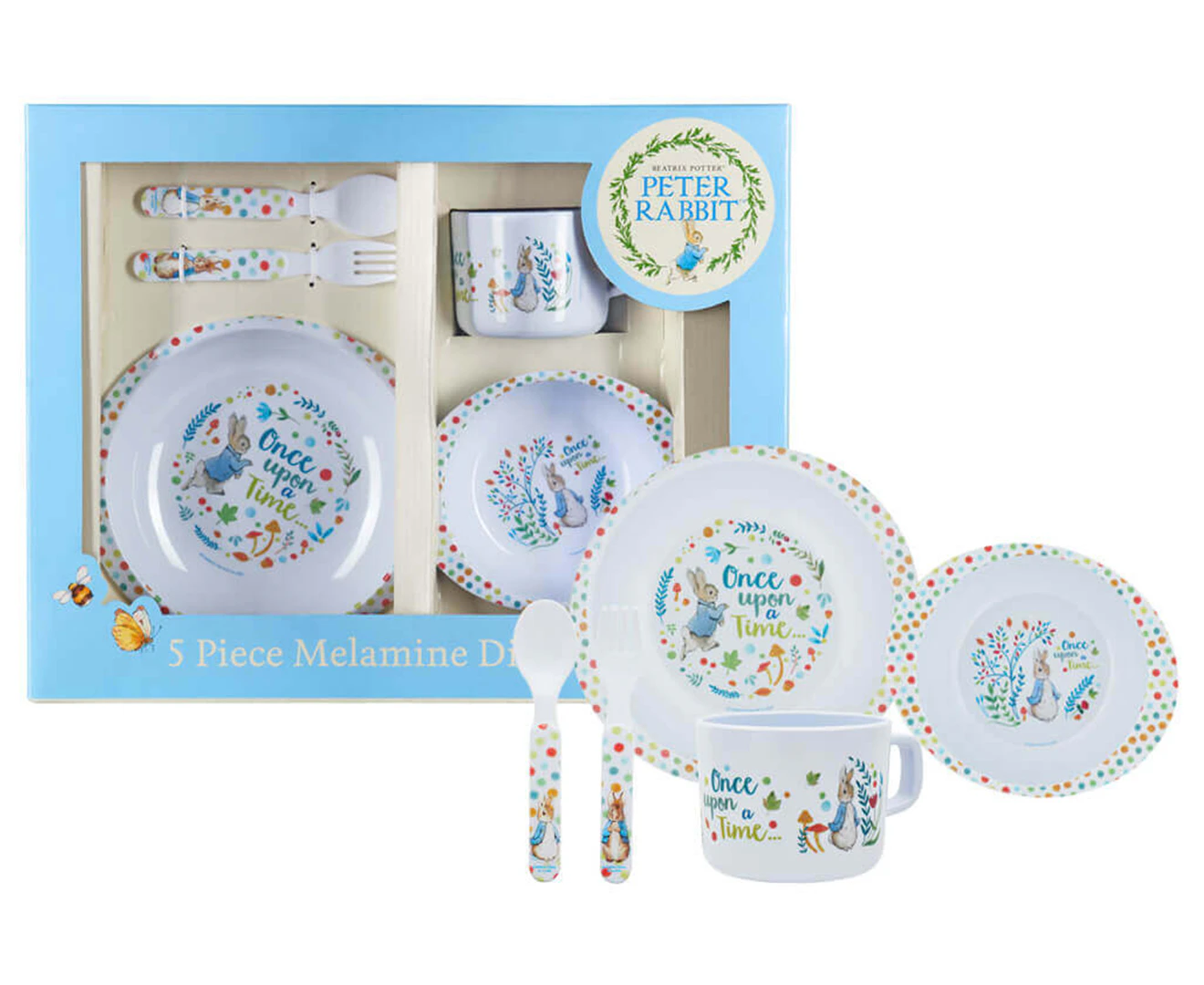 Beatrix Potter 5-Piece Peter Rabbit Melamine Dinner Set - White