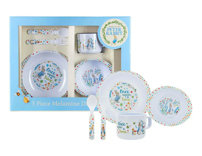 Beatrix Potter 5-Piece Peter Rabbit Melamine Dinner Set - White