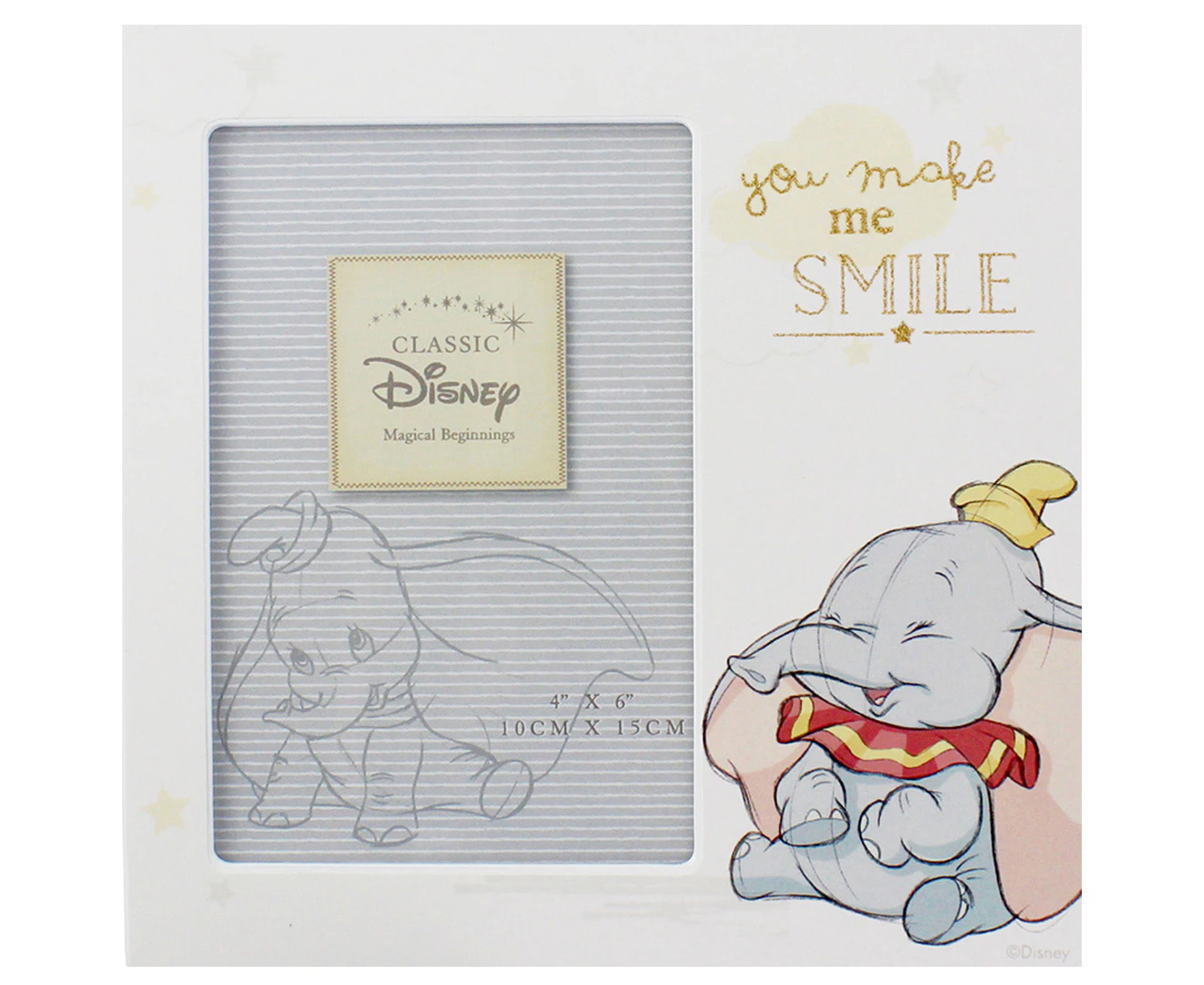 Disney 4x6" Dumbo You Make Me Smile Photo Frame