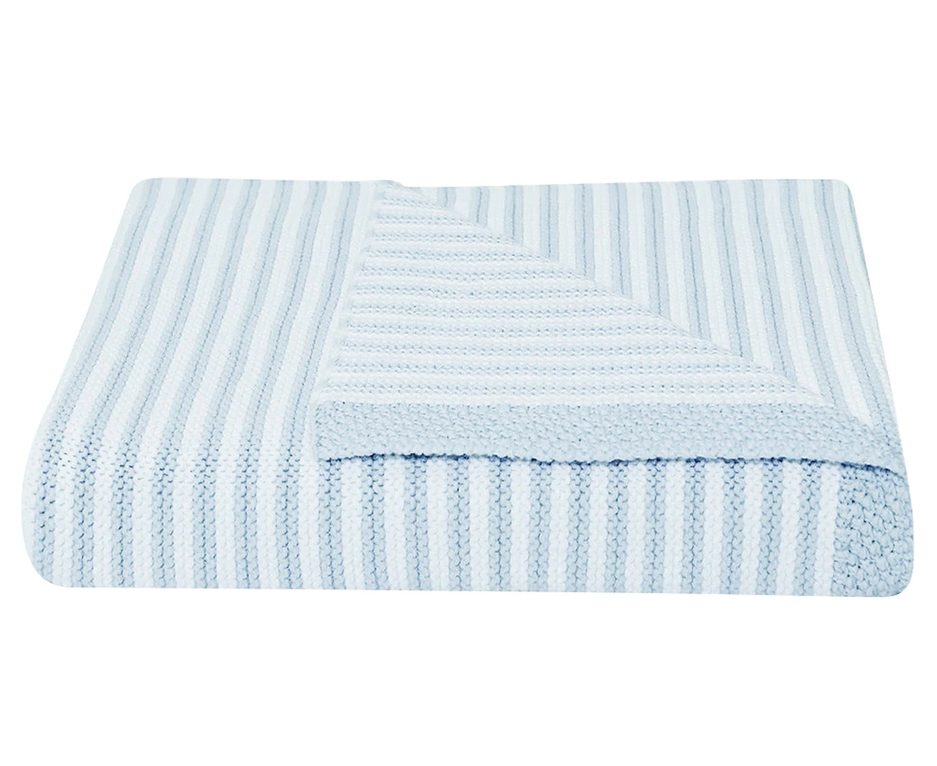 Living Textiles 75x85cm Knitted Stripe Blanket - Blue/White