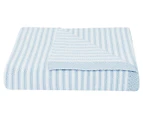 Living Textiles 75x85cm Knitted Stripe Blanket - Blue/White