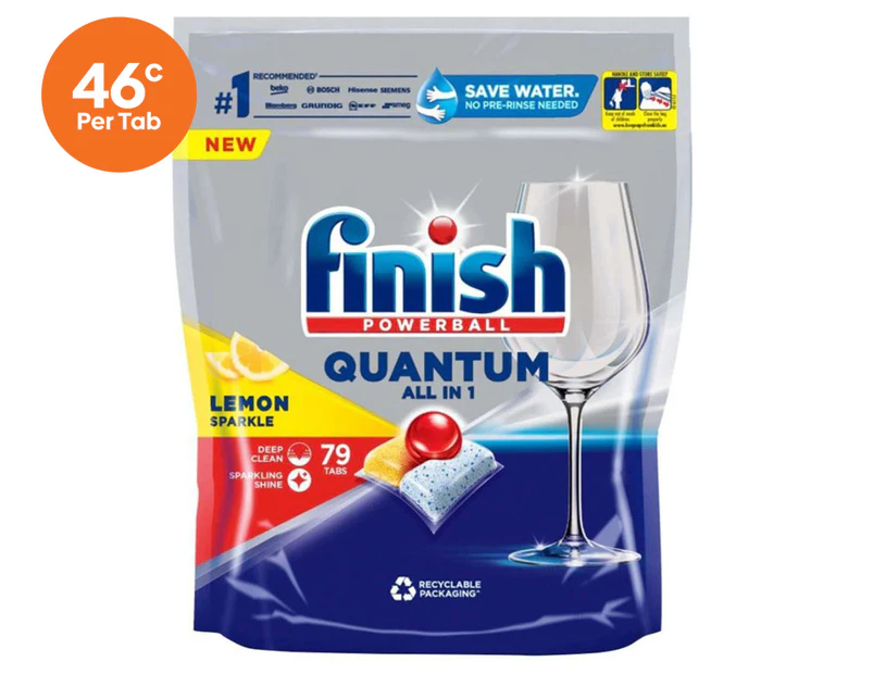 Finish Powerball Quantum All In 1 Dishwashing Tabs Lemon Sparkle 79pk