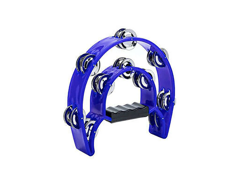 Double Half Moon Tambourine Musical Percussion Instrument Bell Beat Drum Abs Au - Blue
