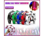 Double Half Moon Tambourine Musical Percussion Instrument Bell Beat Drum Abs Au - Blue