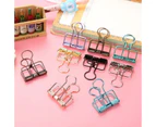 Solid Color Hollow Out Swallowtail Metal Binder Bookmark Clips Office Supplies - Green
