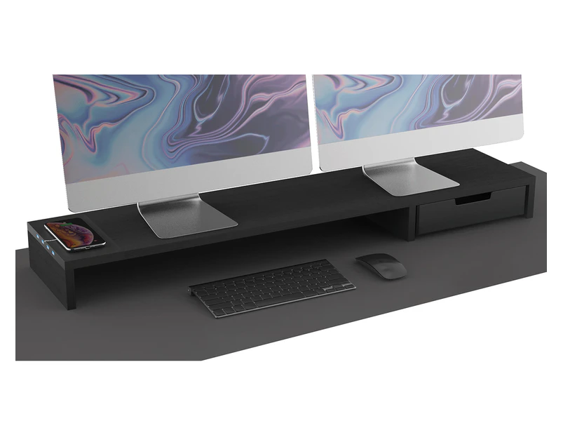 Pout Eyes 9 All-In-One Wireless Charging & Hub Station For Dual Monitors - Black