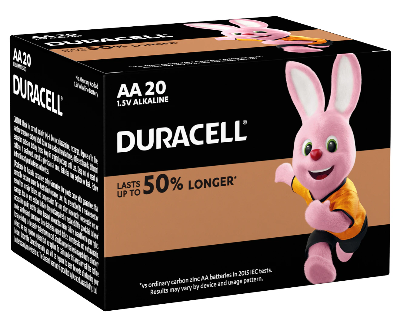 20pc Duracell Coppertop AA Size Alkaline Battery Single Use Batteries